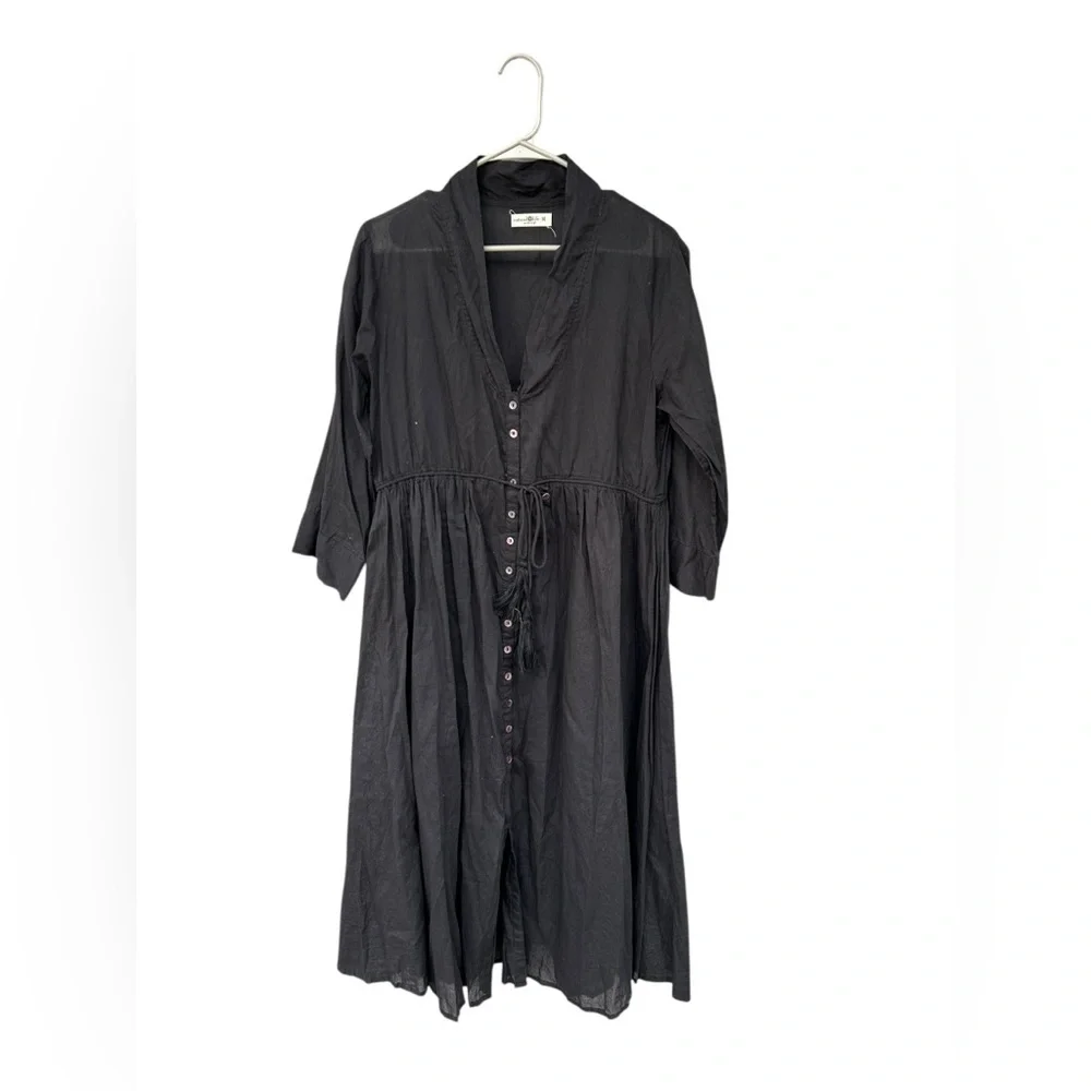 Natural Life 100% Organic Cotton Long Sleeve Dress - Size Medium - Black - Picture 5 of 14